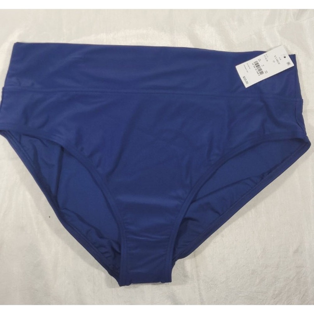 Lands End Women's Full Coverage Swimsuit Bikini Bottom #551626 - Blue - XL 18
